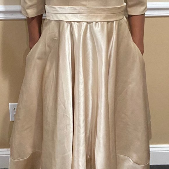 Brand New Double Layer A-Line Satin Dress - Picture 2 of 9